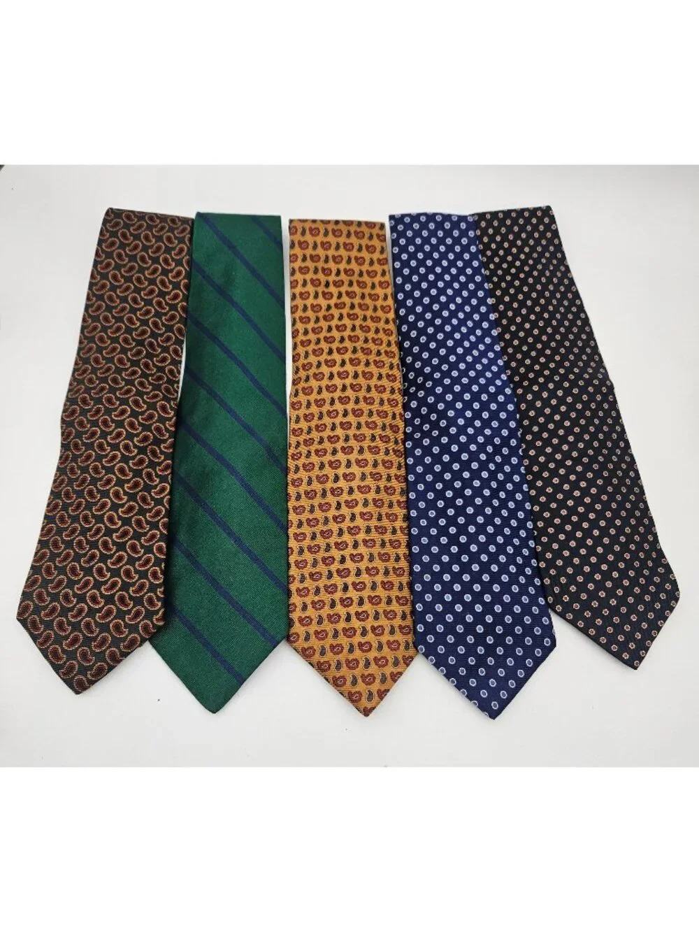 Brooks Brothers Lot of 5 Silk Ties Striped Paisley Geometric